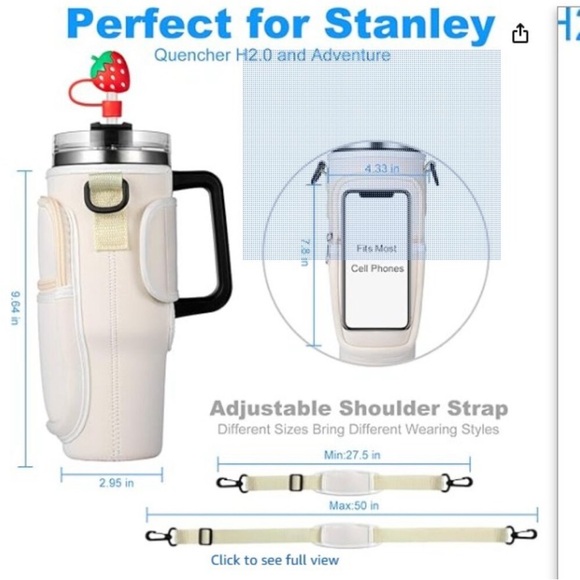 Other - Cream carrying case compatible with 40 oz Stanley cup.